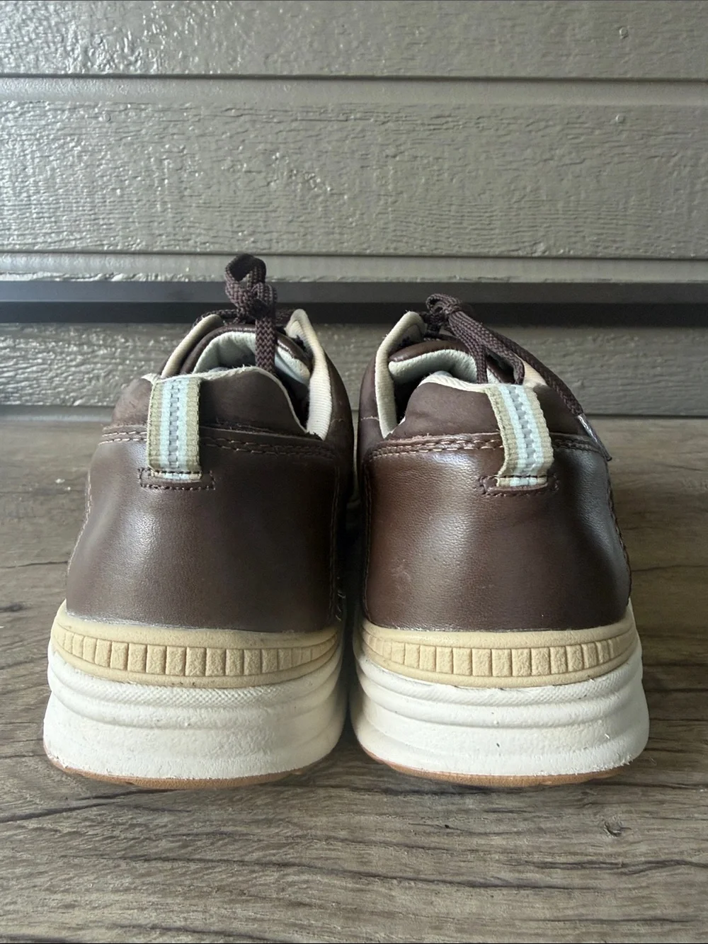 SAS Tripad ComfortMen's Brown Leather-Look Lace-Up Oxfords size 10 WW
